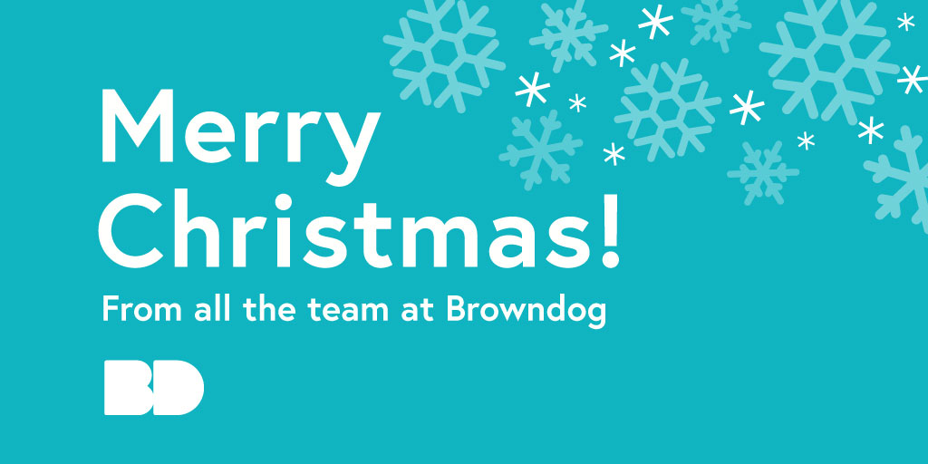 BrowndogDesign's tweet photo. Wishing you all a Merry Christmas and Happy New Year! 🎄 Our office is now closed for Christmas, and we will be back on January 4th. 

Thank you to everyone who has asked us to help them through this difficult year, and we can’t wait to start some exciting projects in 2021! 🥳 https://t.co/0t4VC7b2zR