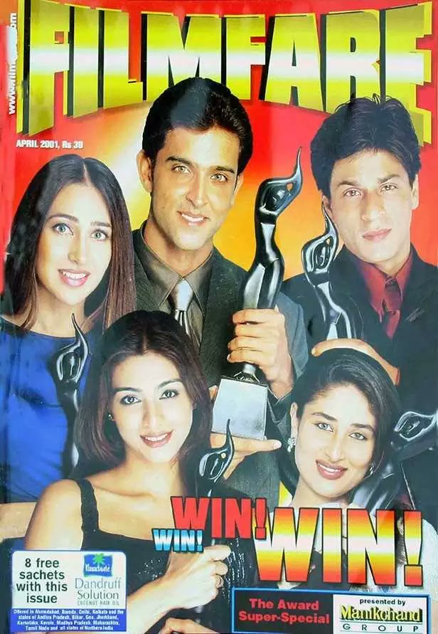 2. Year 2001Raining awards, craze and K3G!  #HrithikRoshan  @iHrithik