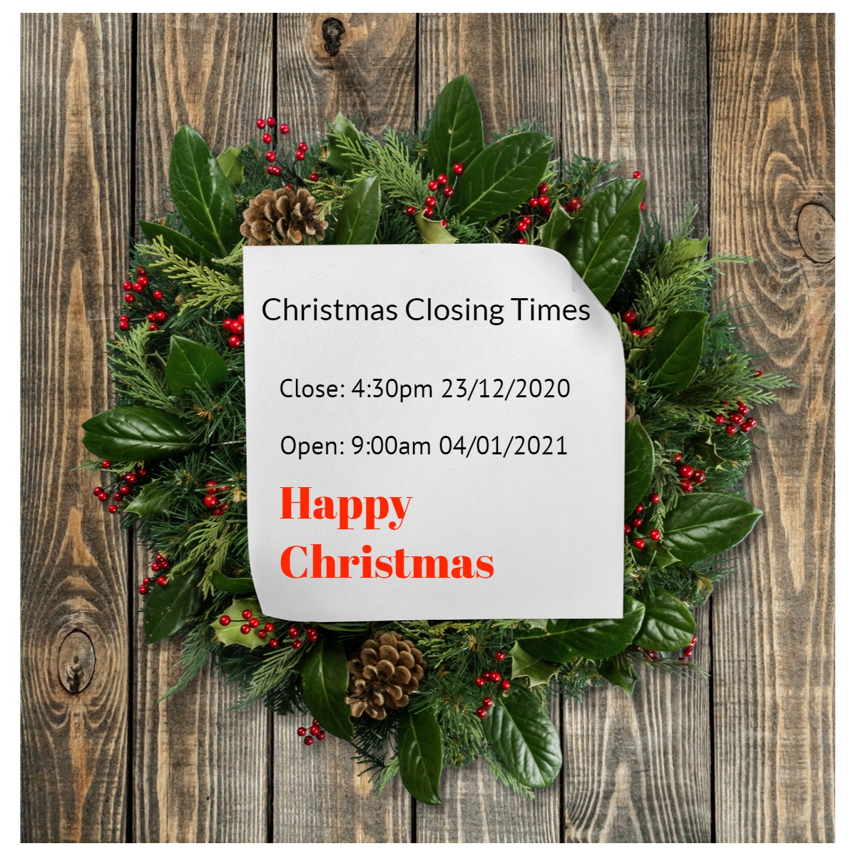 Our offices and warehouse will be closed from 4:30pm on 23rd December and re-open 9am on 4th January. All orders will be despatched and all enquiries replied to, as soon as possible on our return.

We hope everyone is able to have a Happy Christmas.