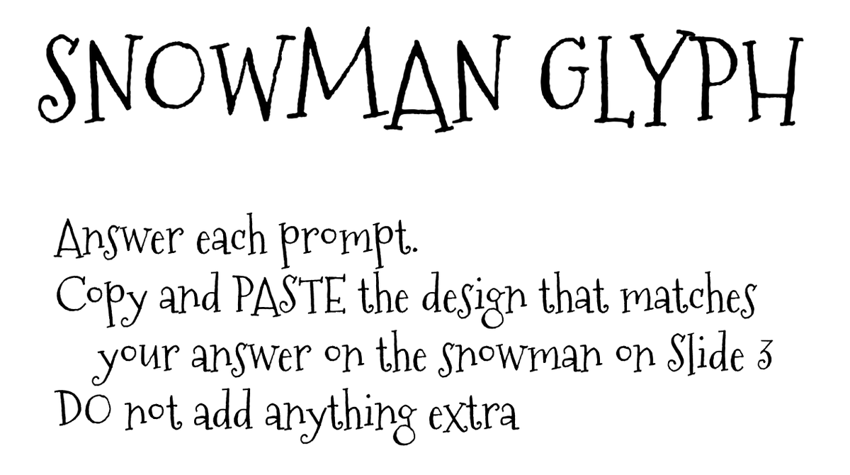 Ferraris_Gr5's tweet photo. Snowman Glyphs.  We used them to compare data about our winter opinions. https://t.co/X5m4EPwxRY