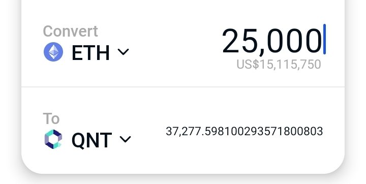 Mrwoody007's tweet photo. Now you can convert $ETH or any other erc20 token to $QNT using coinbase wallet! 🚀
$BTC $ETH $VET $LINK $CRV $OCEAN $UBT $LTO $XRP $BNB $CHR $BCH $ZRX $KNC $COTI $DIA $BAND #BITCOIN #DeFi https://t.co/CvbaYkla1S