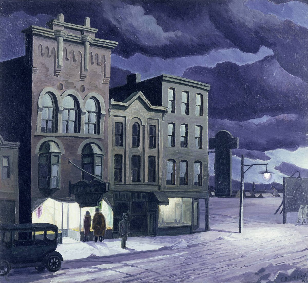 Charles Burchfield. Winter Twilight. 1930, Oil on composition board, 27 3/4" x 30 1/2"