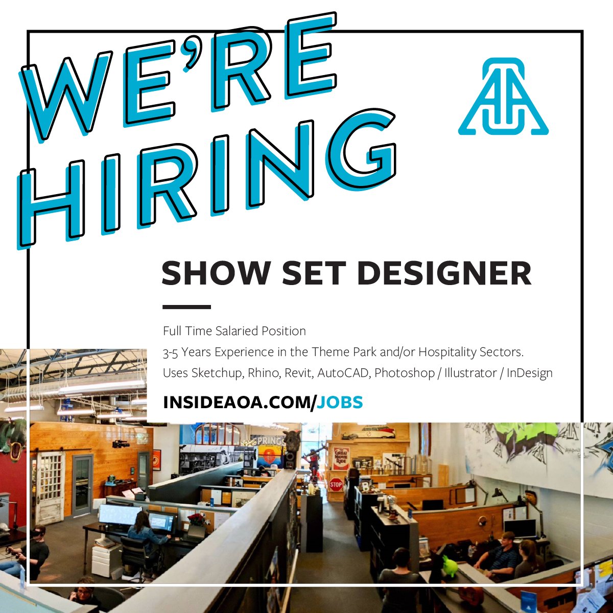 insideAOA's tweet image. We&apos;re looking to hire a Show Set Designer! Learn how to apply at: 
insideaoa.com/jobs

#ShowSetDesign #Designer #Orlando #Hiring
