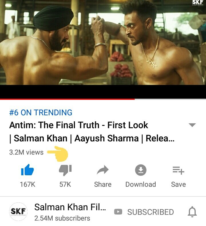 SalmanK08493582's tweet photo. ☆-"#AntimFirstLook Video[2Days]

➡️ 3.2 MILLION+ Views On #Youtube With 167K+ Likes, Trending No.6In Top10 Since Last 2 Days]

➡️ 5.4 MILLION+ Views On #Facebook

➡️ 5.1 MILLION+ Views On #Instagram

Almost 14M+ VIEWS On All Platforms Without any AD or Promotion!

#SalmanKhan💥 https://t.co/yW4EHJwcZI