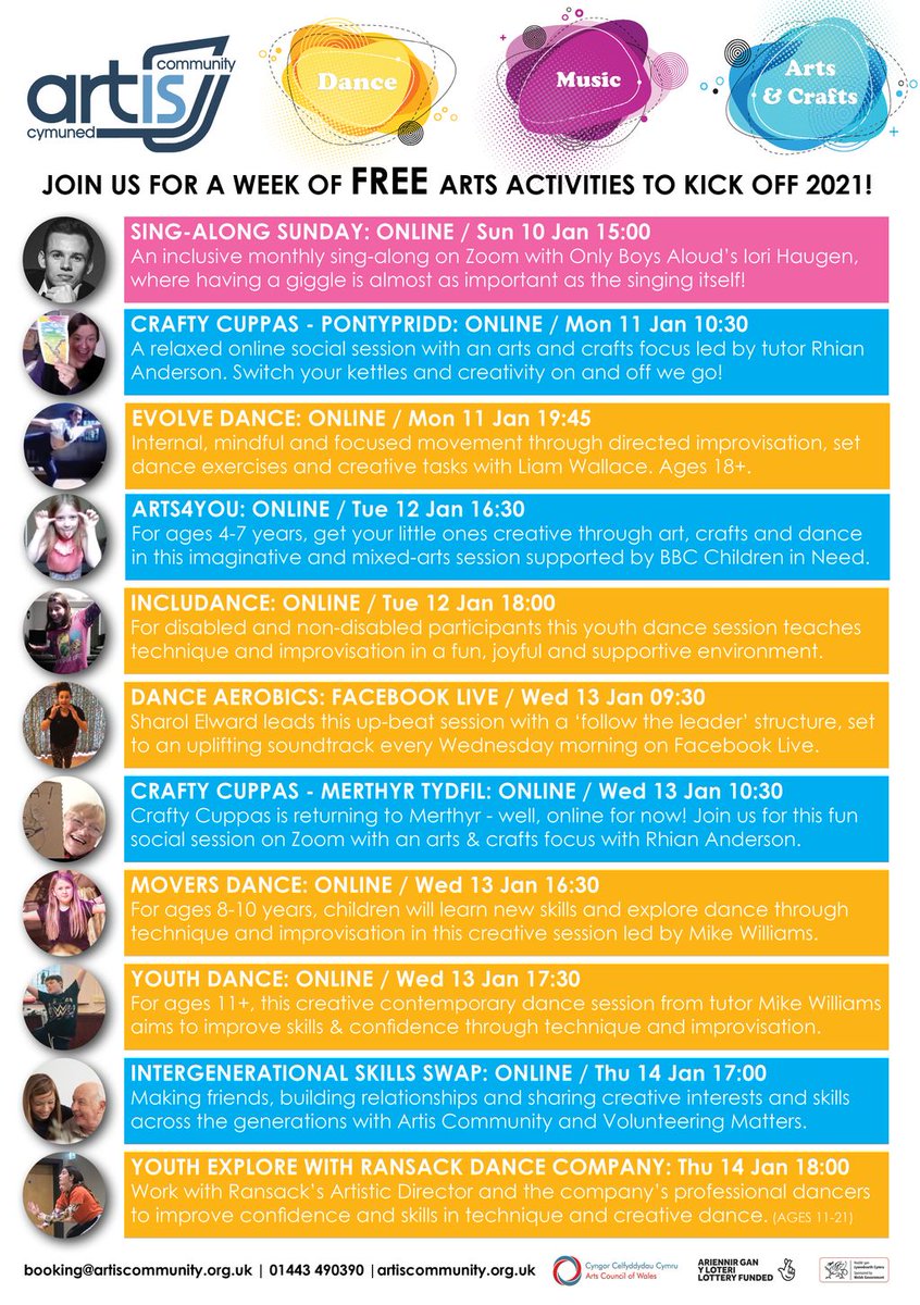 ArtisCommunity's tweet photo. How's this for a pre-Christmas treat!? A week of FREE Arts, Crafts, Dance and Music classes with Artis Community, starting on 10th of January. Make sure you book early to guarantee your place! ONLINE BOOKING AVAILABLE HERE: https://t.co/6DspUcnuf2 #newyear #getcreative #arts https://t.co/BksFECTQ7y