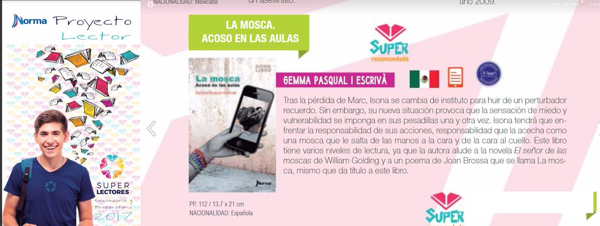 La_Mosca_Acoso's tweet photo. “La Mosca, acoso en las aulas” de @gemmapasqual #superrecomendado en el #proyectolector #superlectores de la #editorialNorma #Mexico #Colombia #Chile https://t.co/xocLfortPv