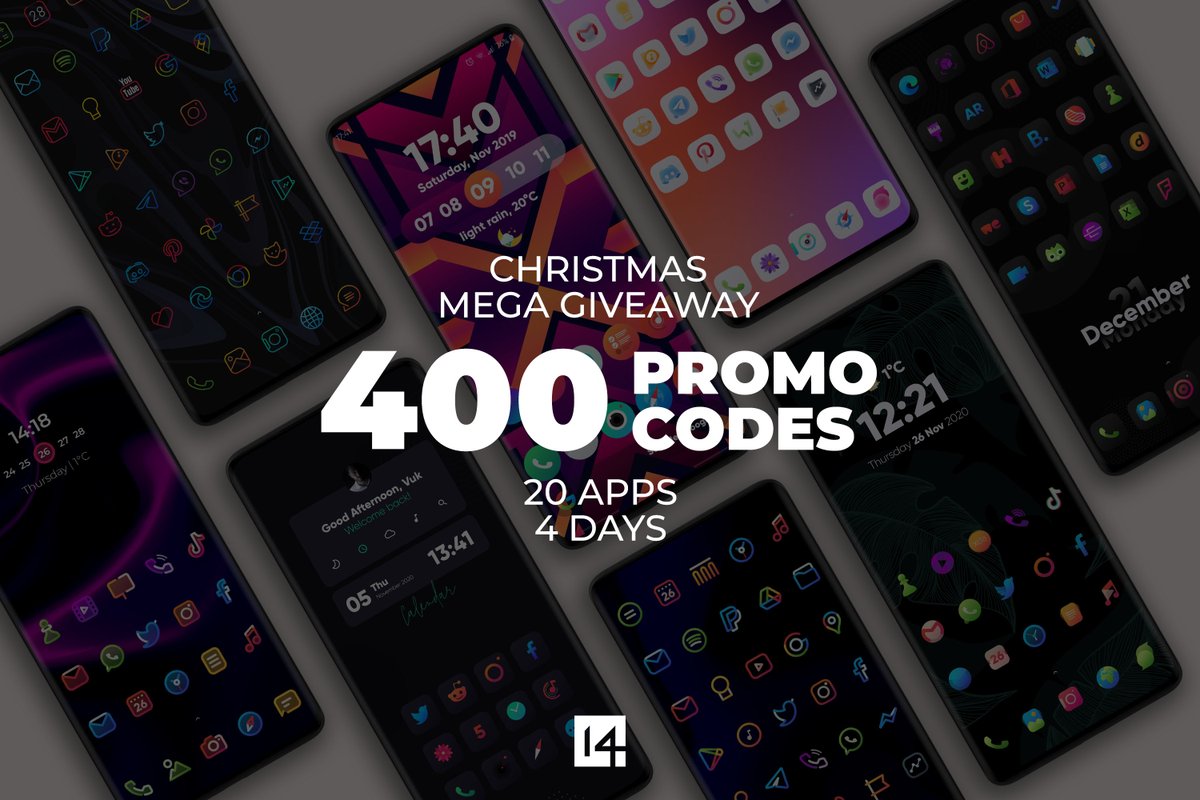 One4Studio's tweet photo. MEGA GIVEAWAY!
400 CODES for 20 apps in next 4 days!

First step in joining the giveaway is to FOLLOW US and RETWEET this tweet!

#giveaway #android #iconpack #kwgt #klwp #wallpapers https://t.co/S24kgjKJbc