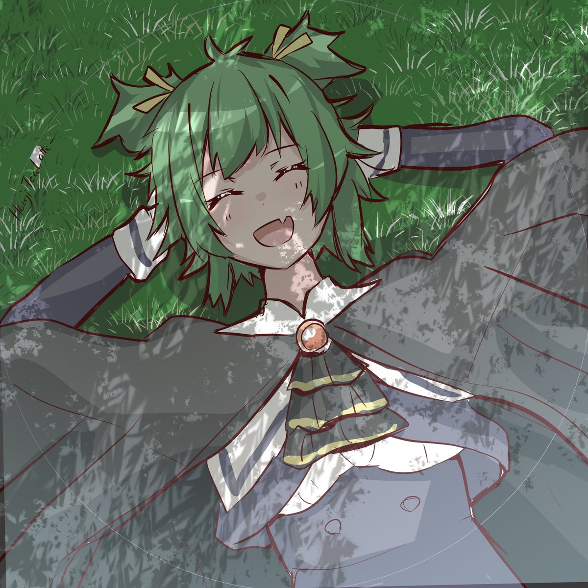 アールヴヘイムのマントの色がみんな違うらしいということが判明する1日前にアイコンのために描いた吉村・thi・梅様 #アサルトリリィ 