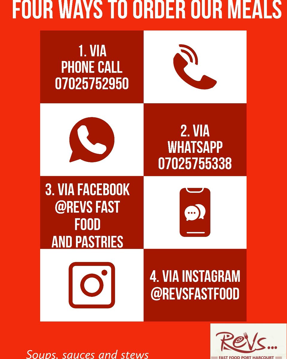 FastRevs's tweet photo. With Revs, there is more than one way to get what you want... 😋

Our amazing meals is just an order away... 

#Complimentsoftheseason
#RevsYourHeart 
#foodie https://t.co/zFlXw7ZVOa