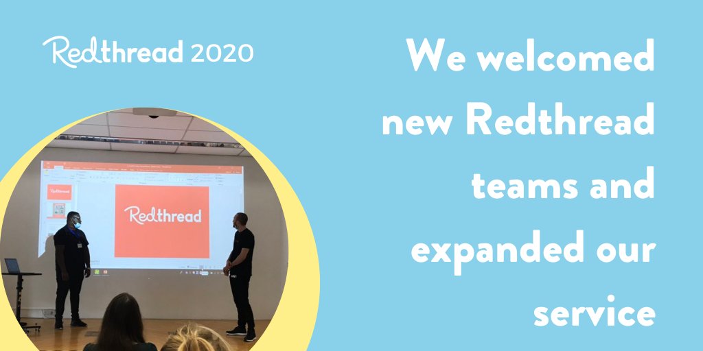 Redthreadyouth's tweet photo. #RedthreadRewind⏪
We welcomed nearly 50 people to the Redthread team in 2020 and expanded into:
• @uclh
• @croydonhealth
• University Hospital Lewisham
• Queen Elizabeth Hospital, Woolwich
We also started working with @Bham_Childrens & King's Mill Hospital in Nottingham!🏥 https://t.co/R05lSrolCX