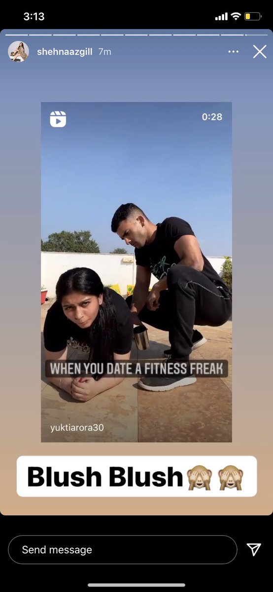 #ShehnaazGill Thank you Shehnaaz for this! You made my day! Head over to my instagram to see this video ( yuktiarora30 ) #BlushBlush ❤️❤️ #Trending1