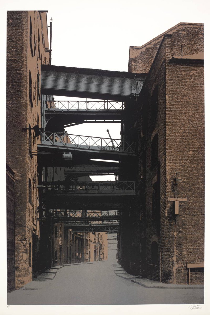 And the silent streets behind: