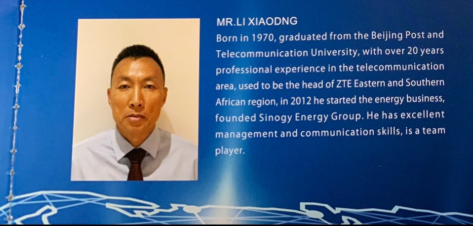 1. This is Mr Li Xiaodong, a former President of ZTE Africa, who on 10 Feb 2015, was corruptly mandated to audit the US$218  @NetOneCellular contract with  @Huawei by ex-ICT Minister.  @matandamoyo  @thabani_vusa  @ZACConline