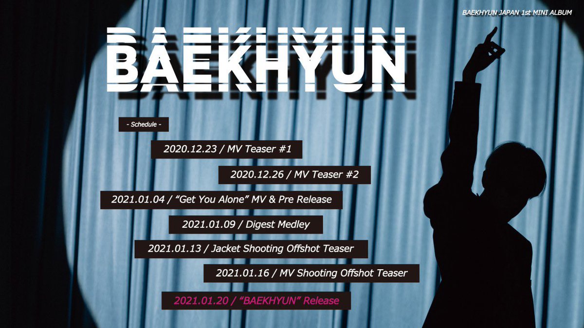 bbhyoon66's tweet photo. －BAEKHYUN－

놀이공원 (Amusement Park)
🎧 2020.12.21. 6PM

Beyond LIVE - BAEKHYUN : LIGHT
🎤 2021.01.03. 3PM

JAPAN 1st MINI ALBUM「BAEKHYUN」
💿 2021.01.20 https://t.co/6NLU5ujQRI