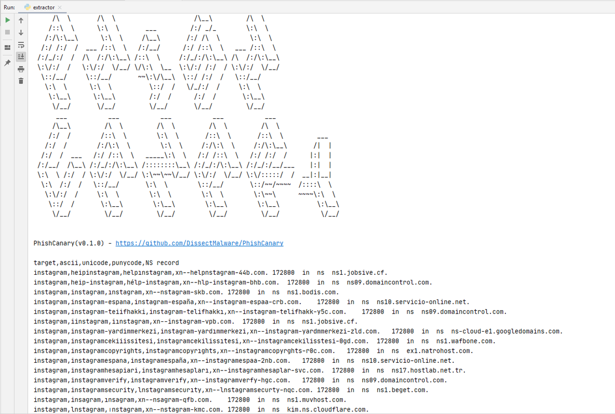 DissectMalware's tweet photo. #PhishCanary is out:
https://t.co/T6g6vUqQJJ
Given a TLD zone file, it extracts international domain names that are #homoglyph|s of specified targets.
Filters out the IDNs created by the target domain names' authoritative nameservers or trusted ones
https://t.co/6OP7HHfHyN https://t.co/8z8rHmItYO