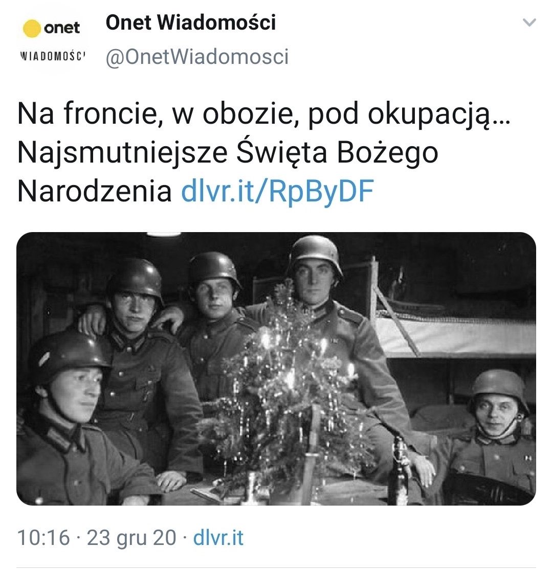 'Obchody' Świąt Bożego Narodzenia w Tenkraju:
#Trzaskowski: komunistyczne kartki
#WysokieObcasy: profanacja Matki Boskiej
#StrajkKobiet: wyśmiewanie kolęd
#Onet: wspomnienia o mordercach z Wehrmachtu

To jest wojna kulturowa: atakują Polaków komunistyczną i nazistowską narracją.