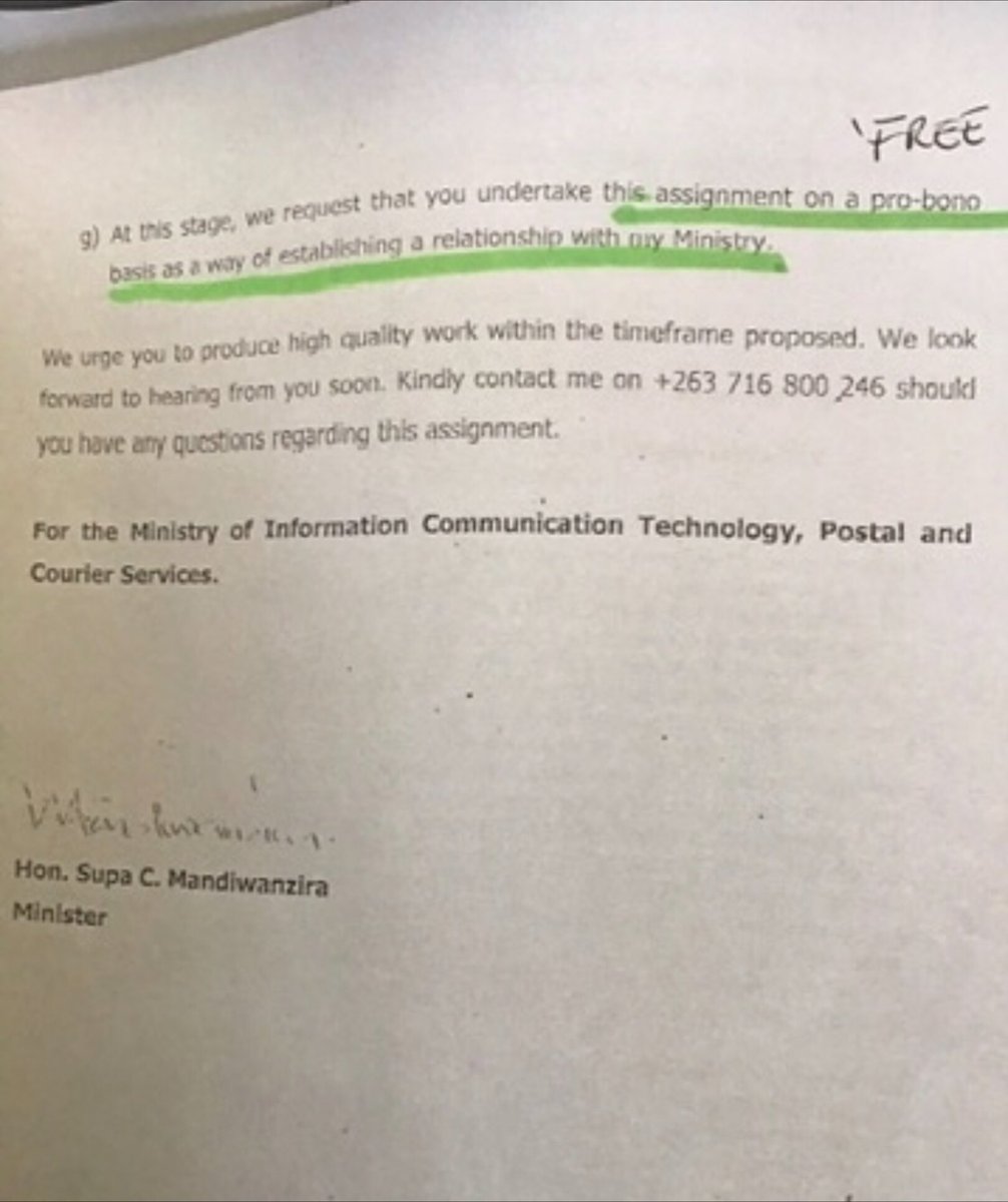 2. Below, is the mandate letter corruptly issued by ex-ICT Minister on 10 Feb 2015.  @matandamoyo  @thabani_vusa  @MoJLPA  @ZACConline