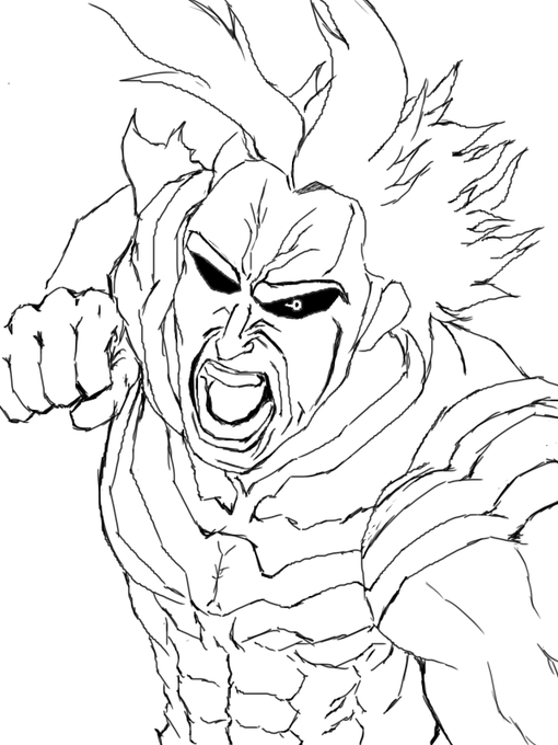 オールマイト!!
この迫力がたまらんッッ!

#僕のヒーローアカデミア 
#イラスト #模写 
#絵描きさんと繋がりたい 