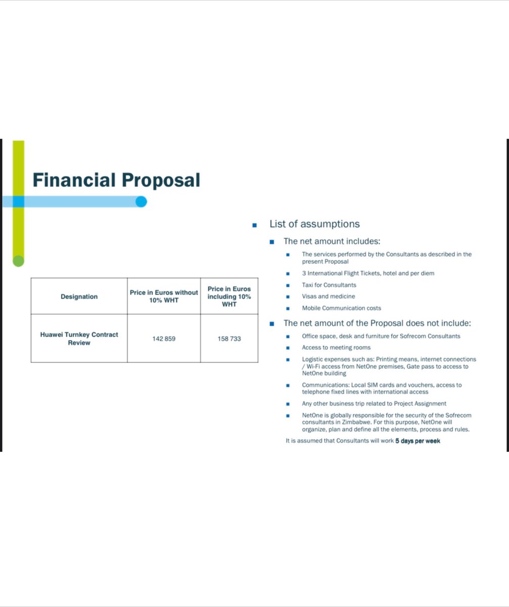 4. Meanwhile, at  @NetOneCellular, we had requested quotations from renowned international ICT consultants and the lowest quote we obtained, was only 158 733 Euros, against the US$4m the ex-ICT Minister wanted us to pay Mr Li Xiaodong’s Co.  @matandamoyo  @MoJLPA  @ZACConline