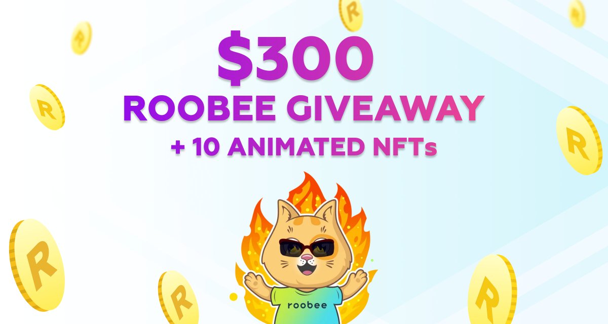 $300 $ROOBEE + 10 animated #NFT #GIVEAWAY🔥

Let's celebrate the release of Roobee #NFT on <a href="/rariblecom/">BLH PoC</a>!

✅Follow <a href="/rariblecom/">BLH PoC</a> 
✅Follow <a href="/Roobee_invest/">Roobee</a>
🔁Retweet 

Put your ERC20 address in a reply
10 will win $30 in $ROOBEE each + 10 will get 1 #NFT each! 20 winners in total. GO!