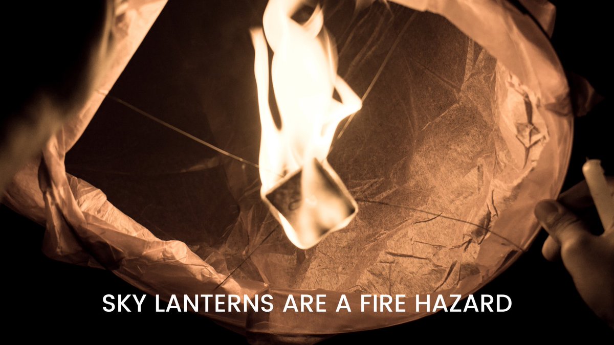 This Christmas please don't be tempted to use sky lanterns. They pose a fire hazard, impact agriculture, thatched properties and hazardous material sites and risk the lives of animals #BanSkyLanterns #SafeChristmas