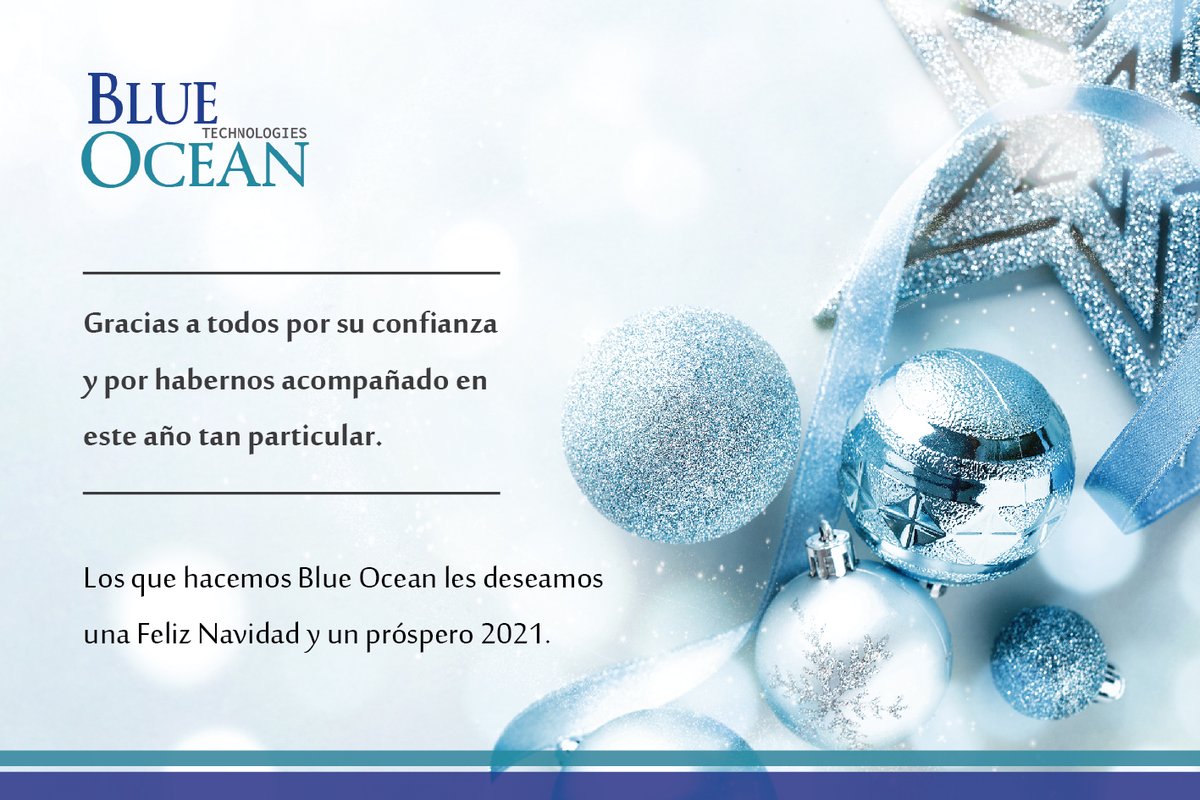BlueOceanLatam's tweet photo. Feliz Navidad y próspero año nuevo!!! #puestosdetrabajo #it #teletrabajo #conexiónRemota https://t.co/jJdjllyDzf