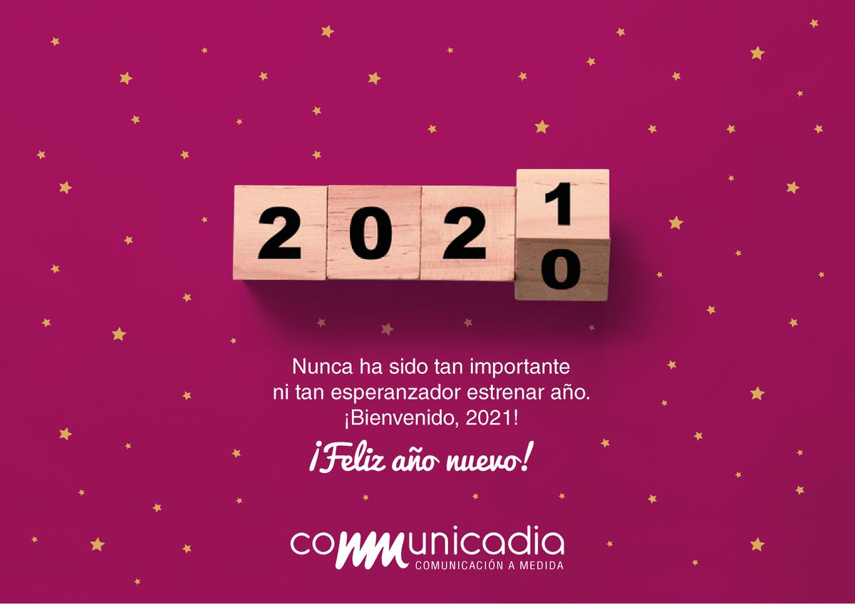Communicadia's tweet photo. #Bienvenido2021 | Pasemos página en el calendario, démosle una vuelta a la realidad y dejemos que el mundo siga girando para volver a empezar.
Nunca ha sido tan importante ni tan esperanzador estrenar año, energía e ilusiones. ¡Bienvenido, 2021!
¡Feliz Navidad y feliz año nuevo! https://t.co/gj59BwiVdP