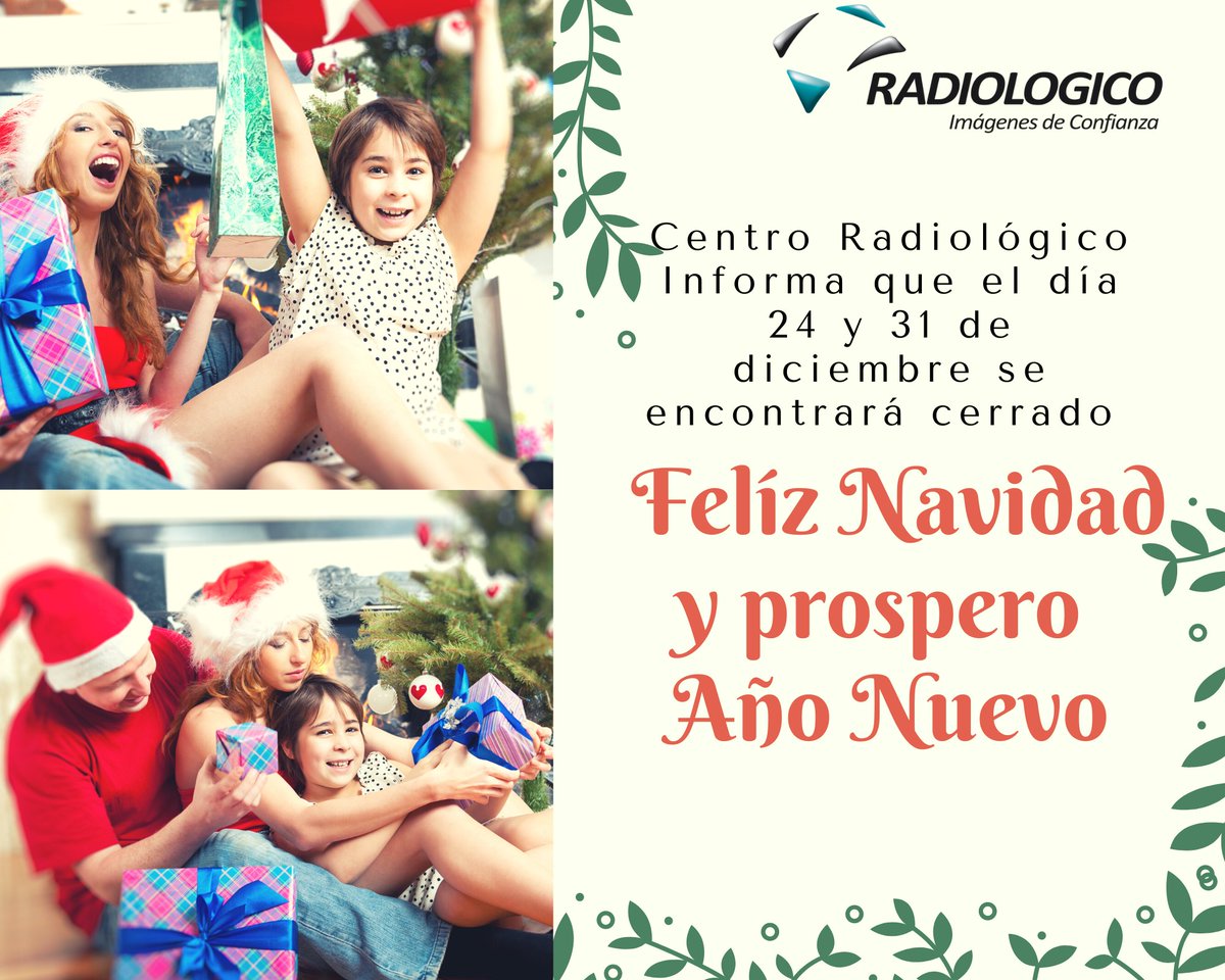 Felíz Navidad y un prospero Año Nuevo les desea Centro Radiológico.