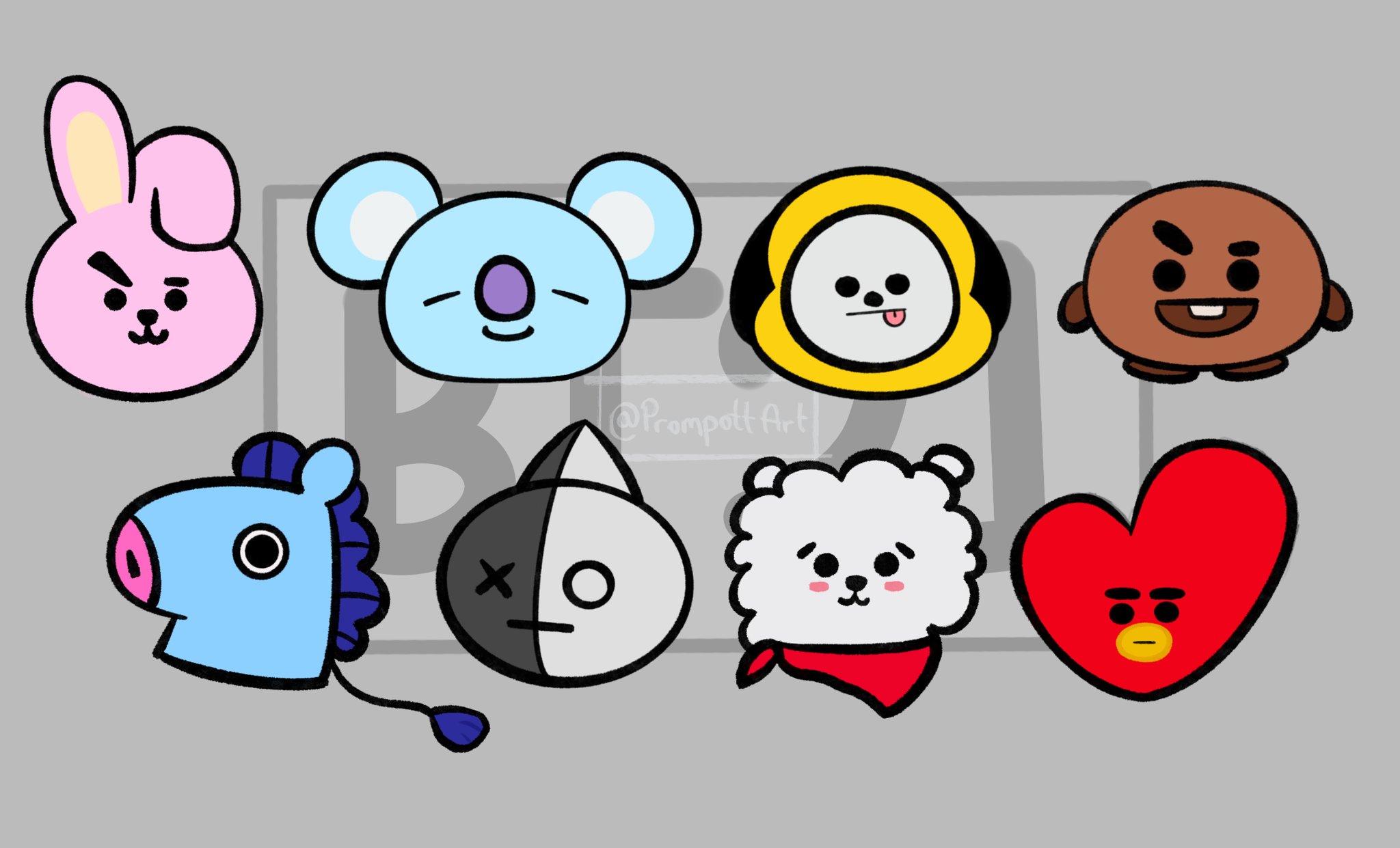 Prompott Art on Twitter "Really like the BT21 characters i just had to