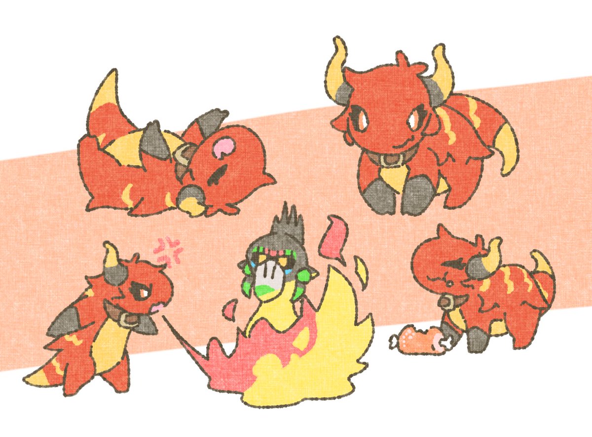 fire no humans pokemon (creature) anger vein breathing fire food horns  illustration images