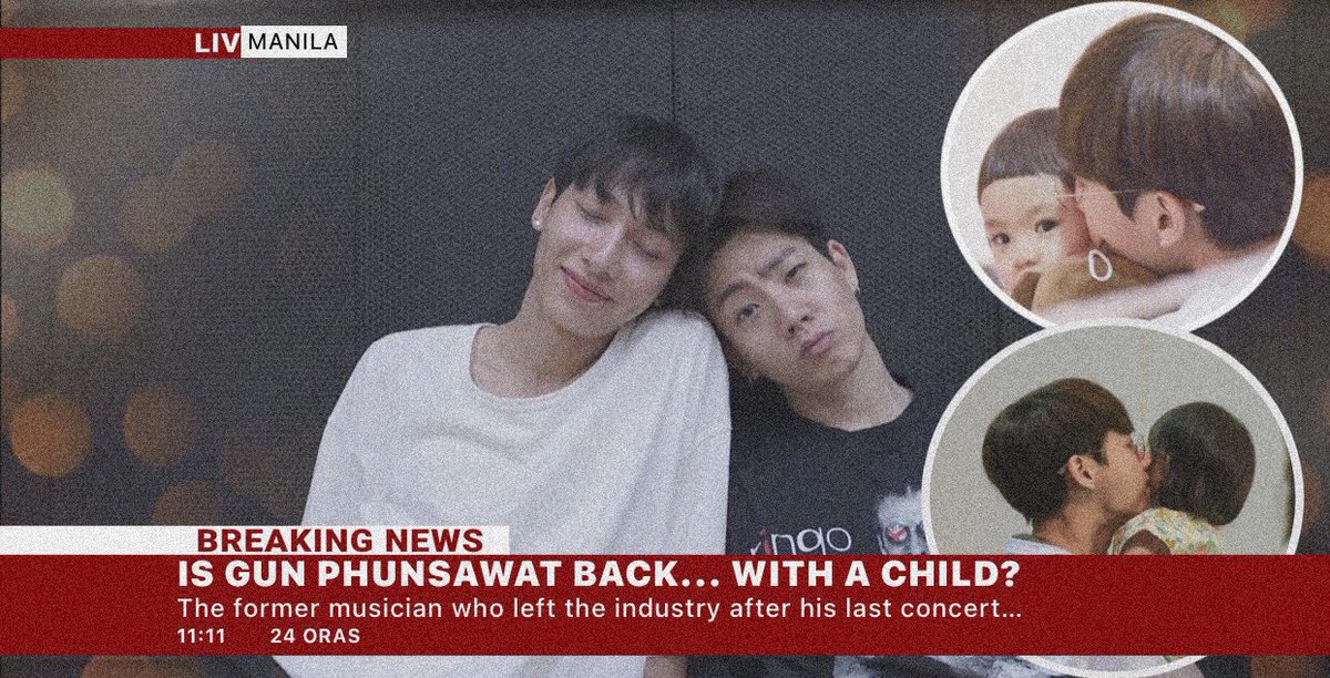 jumphobic's tweet photo. evergreen • offgun au

after the popular duo announced their breakup on their last concert, off continued his career as a soloist while gun suddenly vanished into thin air. 

four years later, gun was seen with a child that resembles his former partner... and chaos ensues. https://t.co/1j1Boppgst