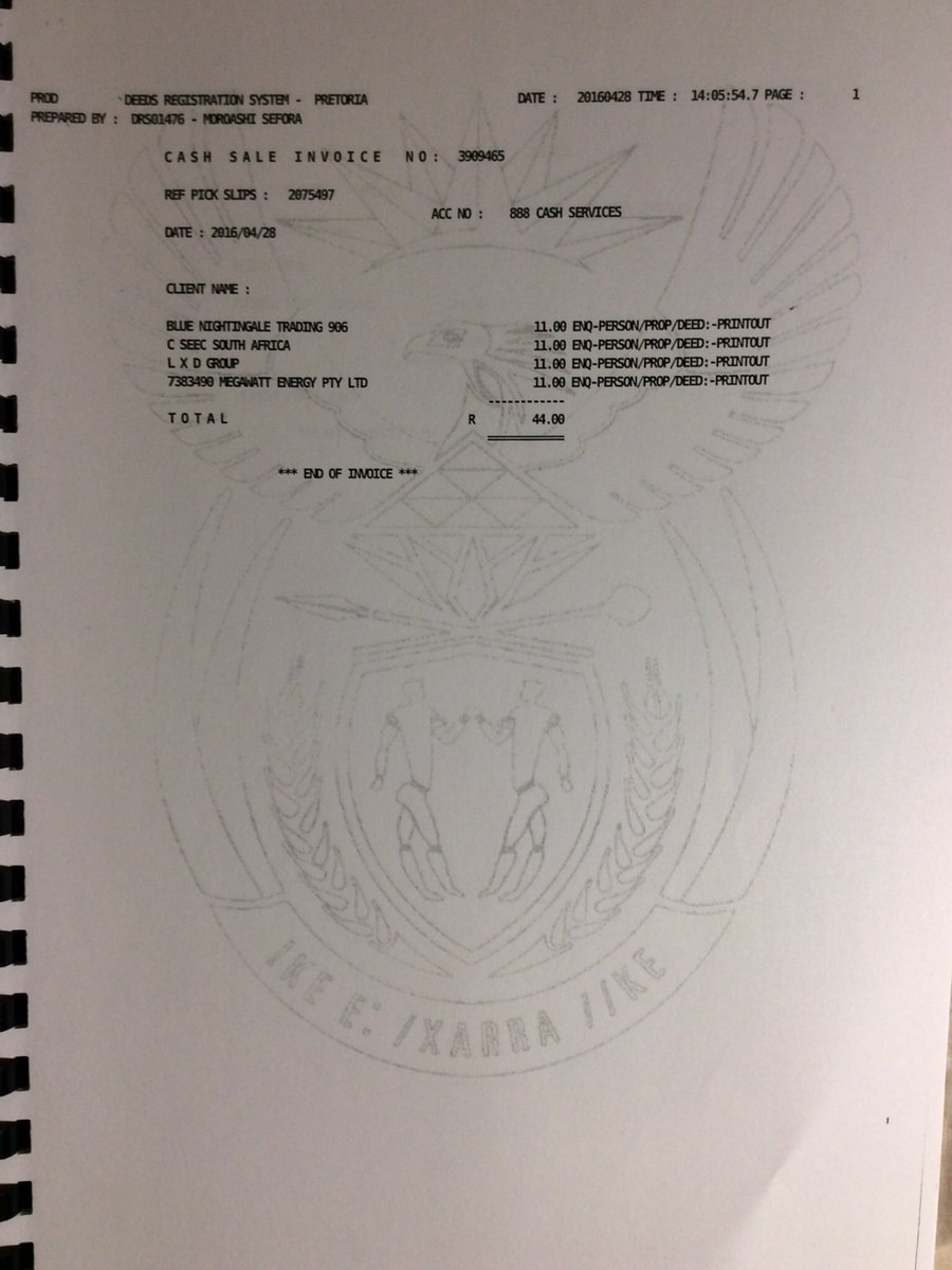 10. Here is the interesting part: Blue Nightingale Trading and two of Mr Li Xiaodong’s Companies, Megawatt Energy, LXD Group & C SEEC South Africa, jointly owned a property in Woodmead, SA.  @matandamoyo  @ZACConline  @MoJLPA  @thabani_vusa