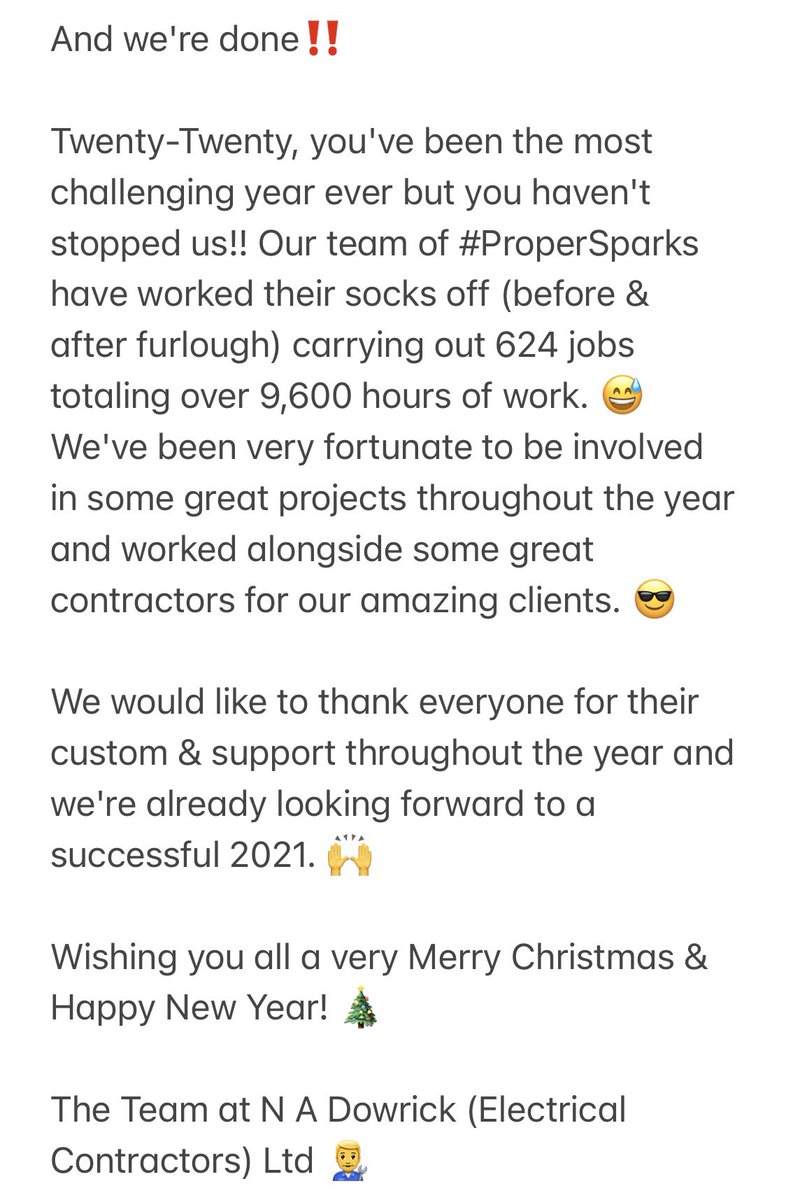 DowrickElec's tweet photo. That’s a wrap! Merry Christmas Everyone from us all @NADElectrical 🎄 https://t.co/kbS9WfXJZ9