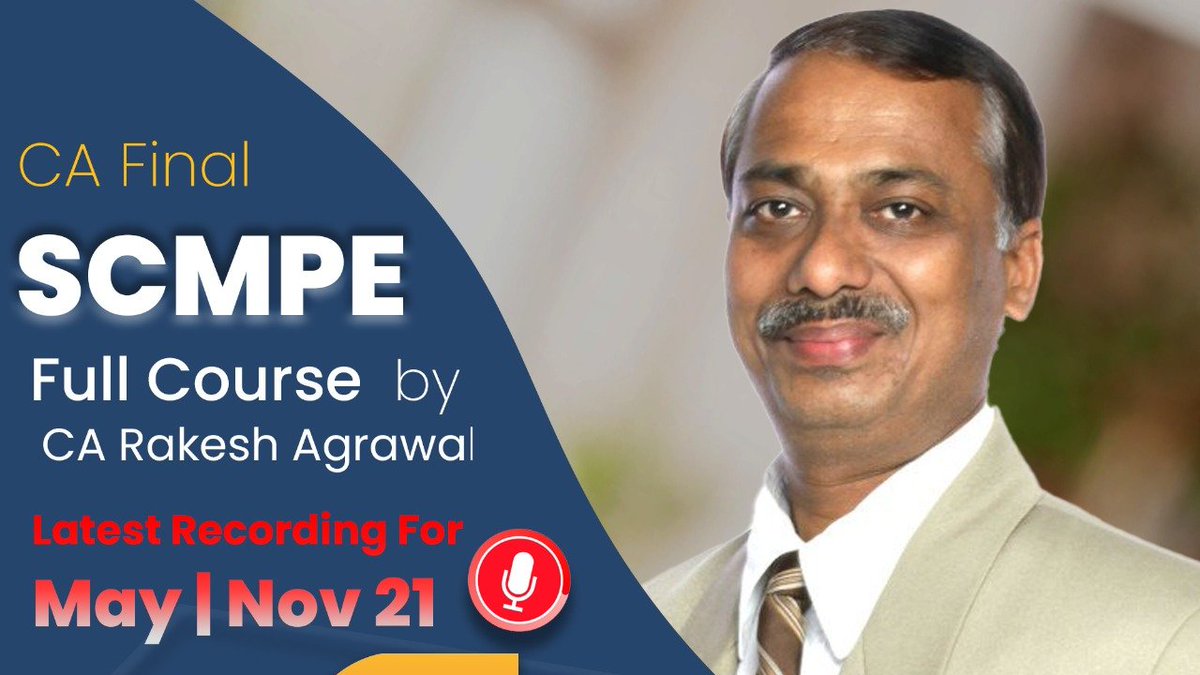 CA Final SCMPE Version 3 - Latest Full Course Video Classes by CA Rakesh Agrawal Sir.

Link- bit.ly/RakeshSirSCMPE

Call/WhatsApp: 8100 800 600 for inquiries.

#CAFinalSCMPE #CARakeshAgrawal #CostingPendrive #Zeroinfy