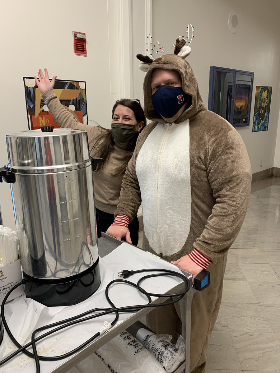 No words!  😉 Coffee delivery from administration to our amazing team of teachers and staff!  Enjoy the holidays!  I wonder who is in this costume? <a href="/BinghamtonCSD/">Binghamton CSD</a> #BPatriotProud