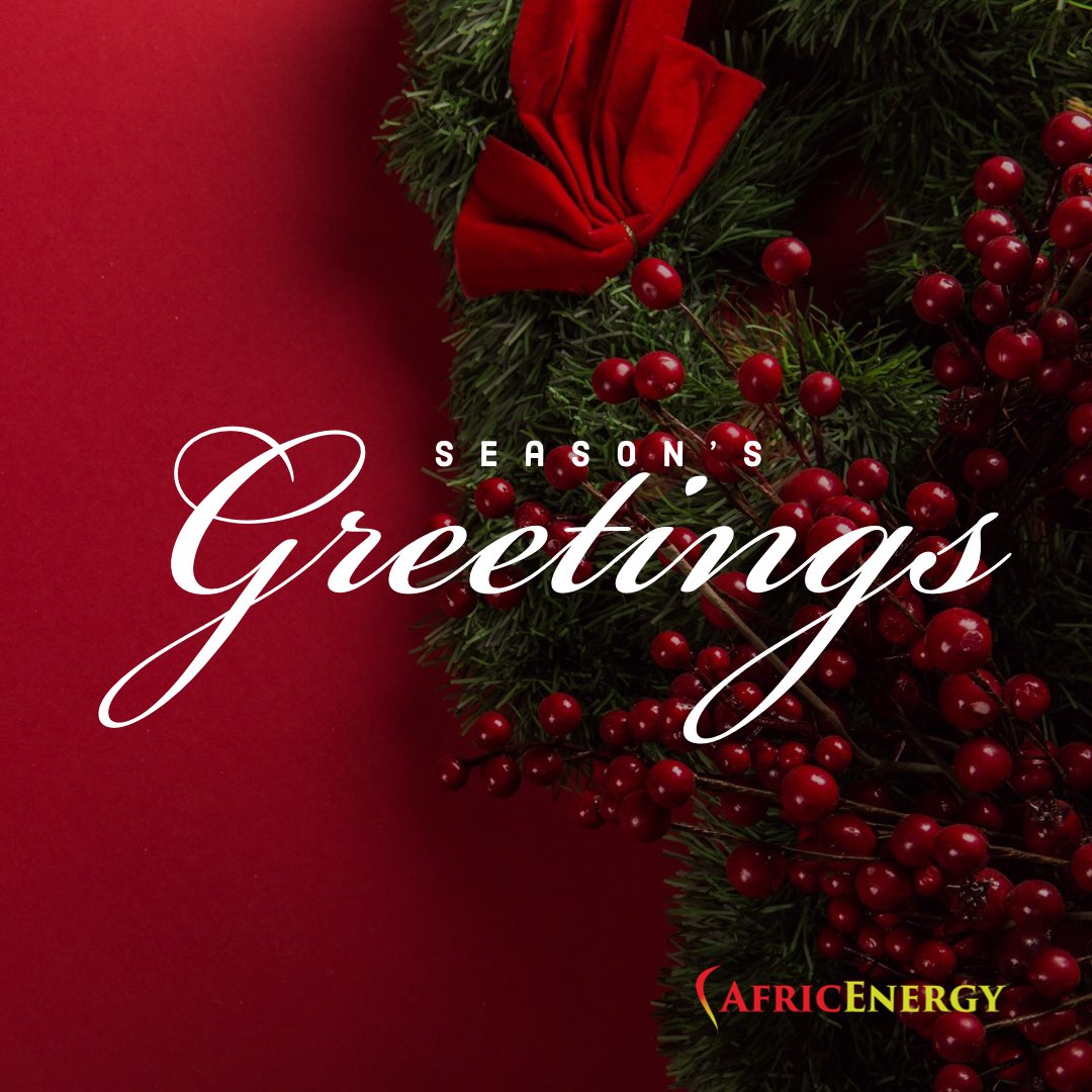With 2020 coming to an end, we recognize the challenges the energy and hydrocarbons sector in Africa have faced.

At Afric Energy, we are committed to building partnerships and creating solutions that serve a post-COVID19 world.

Season’s Greetings from all of us at Afric Energy