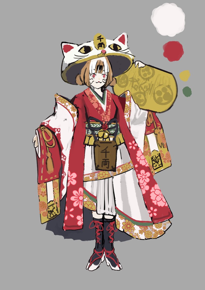 デザイン力を鍛えるための練習 招き猫をモチーフにした守銭奴の女の子 お金がない Bari Kyabeのイラスト デザイン力を鍛えるための練習 招き猫をモチーフにした守銭奴の女の子 お金がない Bari Kyabeのイラスト