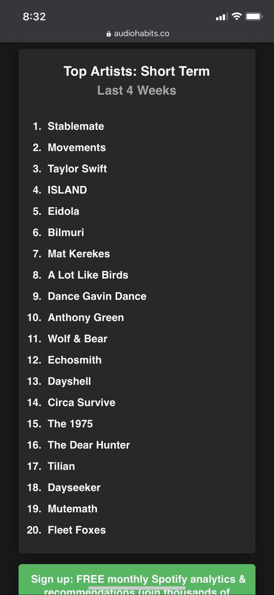 jkrayfish's tweet image. Thank you @_stablemate for being my top band recently