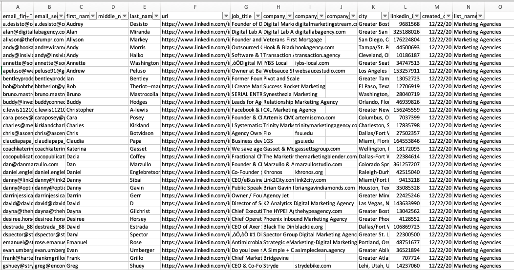 Leave it for a couple hours.I let mine run for ~15 minutes and got 121 emails.Download as CSVNow you've got their direct emailNo info@ or support@The PERSON'S email.