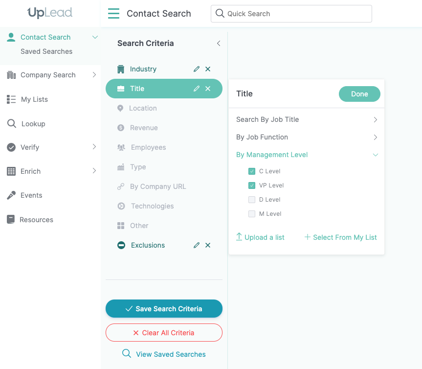 5/ EnterpriseAre you selling absolutely massive packages to giant companies?Use Uplead.Just found direct emails VP / C level execs of retails stores in the US with $50M+ revenue. There's 33,181.Congratulations, you never have to worry about leads again.