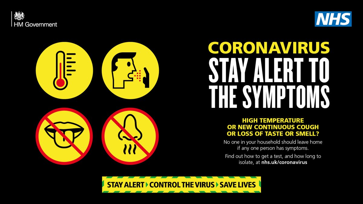 PHU_NHS's tweet photo. As COVID-19 continues to spread rapidly, it's important to watch out for symptoms in yourself and others. If you have a high temperature, a new continuous cough or a loss of taste or smell, self isolate and arrange test at https://t.co/mkBgtOUwB7 https://t.co/wisBZdGH8Z