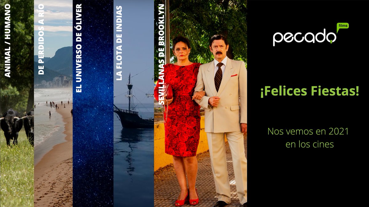 ¡Felices fiestas y nos vemos en 2021! En cines estrenaremos #SevillanasdeBrooklyn y en TV el documental #LaFlotaDeIndias. Rodaremos #ElUniversodeÓliver  de <a href="/alexis_morante/">Alexis Morante</a>, #AnimalHumano de Alessandro Pugno y la comedia #DePerdidosARío 🙌