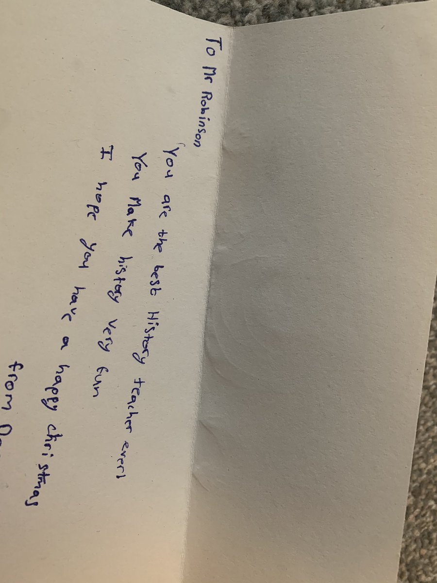 Apprehension about returning in January is eased a lot by reading a few of the cards I got from students - at least one for every year group!😍 #edutwitter