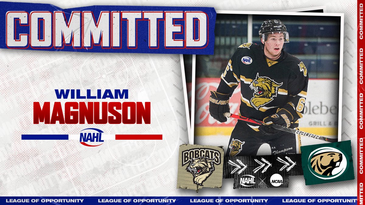 #NAHL Commitment Alert: <a href="/BismarckBobcats/">Bismarck Bobcats</a> defenseman William Magnuson has committed to play NCAA Division I <a href="/collegehockey/">College Hockey Inc.</a> for <a href="/BSUBeaversMHKY/">Bemidji State Men’s Hockey</a> in <a href="/WCHA_MHockey/">WCHA Men's Hockey</a> nahl.com/news/story.cfm…