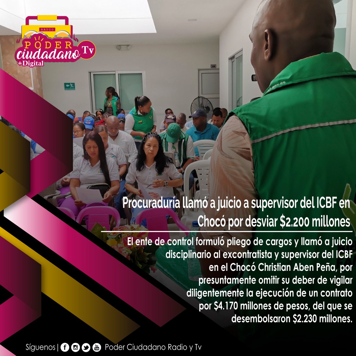 Según la investigación de la Procuraduría, el supervisor Peña habría firmado cuatro certificaciones en las que avalaba el buen curso de los trabajos de la Fundación Obras de Misericordia (el contratista), que al parecer no correspondían a la realidad.