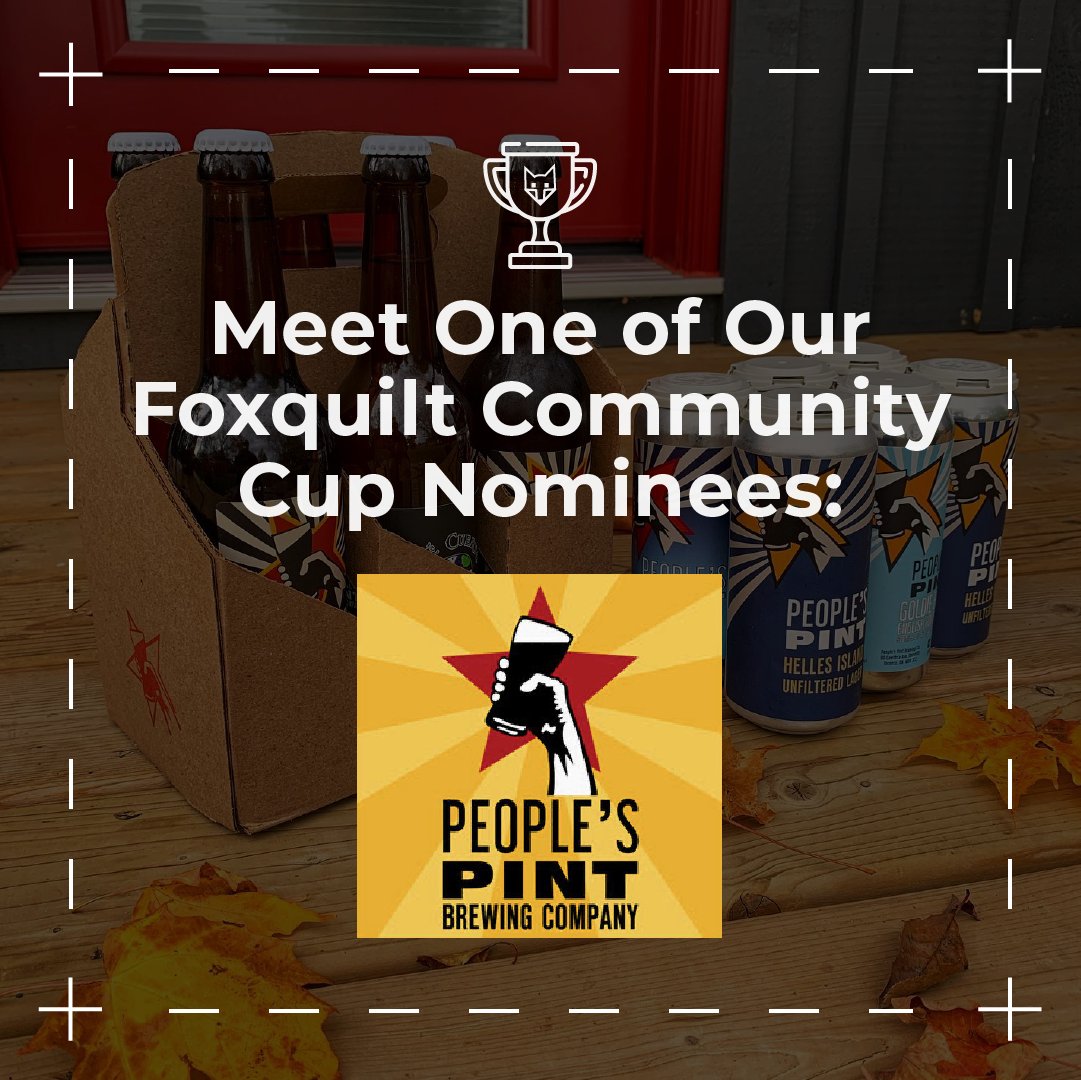 FoxquiltDen's tweet photo. Meet our final #FoxquiltCommunityCup nominee @peoplespintto ! They are nominated for continuously supporting local brewers and their social advocacy. To vote for People's Pint as the winner, use the link below.
https://t.co/rh6SgFnjjg
#foxquilt #contestgiveaway #businesssupport https://t.co/rC7b7lMRCt