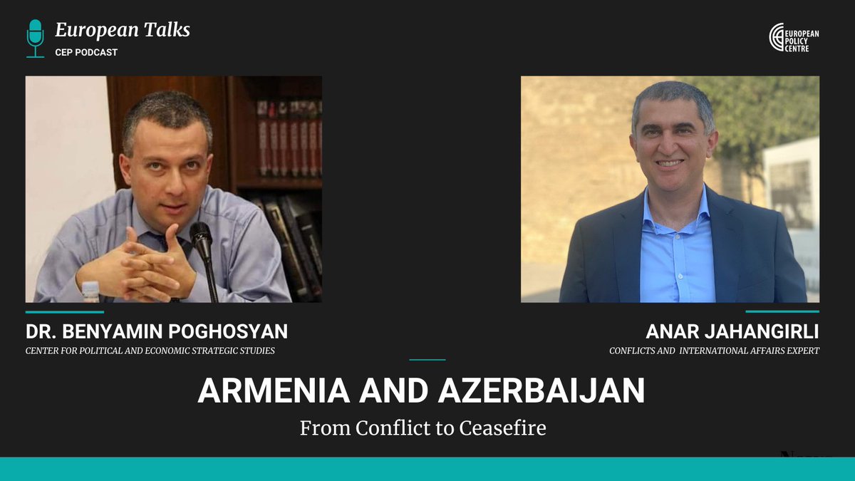 CEPBelgrade's tweet photo. Experts from both #Armenia & #Azerbaijan again at the same online "table" discussing the current situation in the #Caucasus: from Conflict to Ceasefire @AnarJahangirli #BenjaminPoghosyan / follow us & watch our new #podcast episode! #EuropeanTalks
📅⏲️Friday at 13.00! https://t.co/WzBnGVpCCn