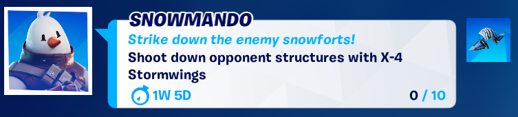 FireMonkey's tweet photo. Todays Operation Snowdown Quest:

Challenge: Shoot down opponent structures with X-4 Stormwings

Reward: Winter Wing Glider https://t.co/mK2rAIeB97