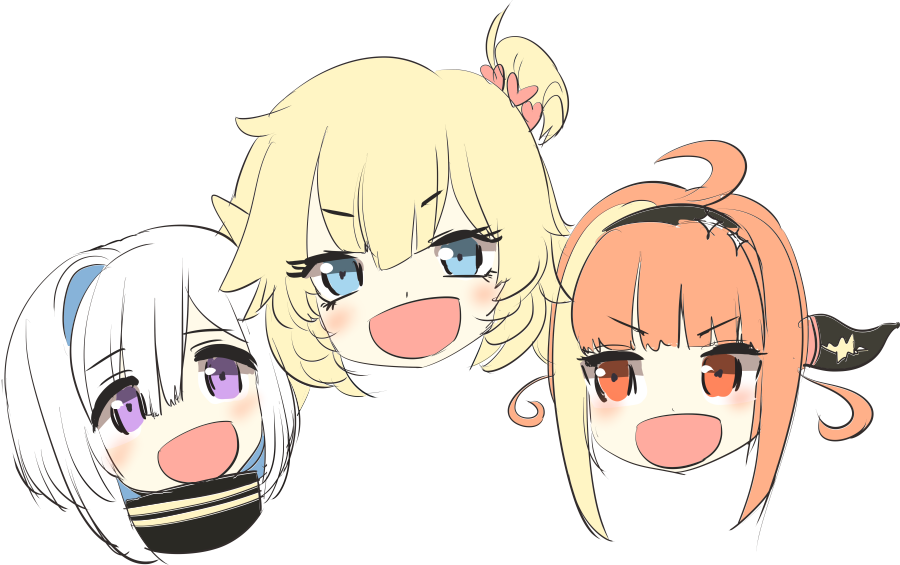 赤井はあと ,天音かなた ,桐生ココ 「#はあとart #みかじ絵 #かなたーと 」|sukkiriのイラスト