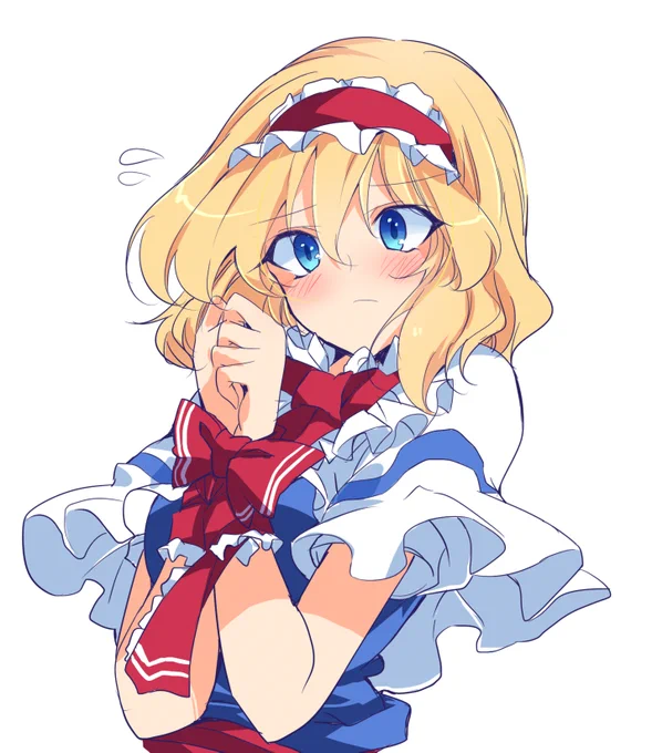 アリスにおリボン付けましたのぜ☆(*'ω'*)  #深夜の真剣お絵描き60分一本勝負 